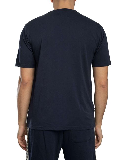 Aquascutum Blue Club Check Piping T-shirt for men