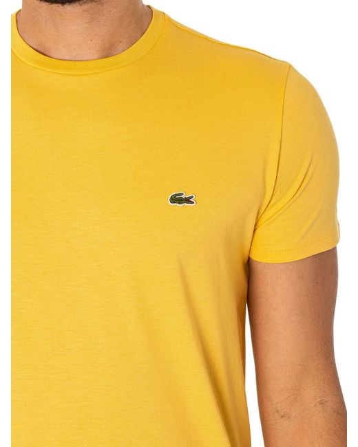 Lacoste Yellow Pima Cotton T-shirt for men