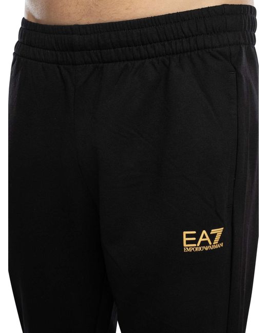 EA7 Black Slim Jersey Joggers for men