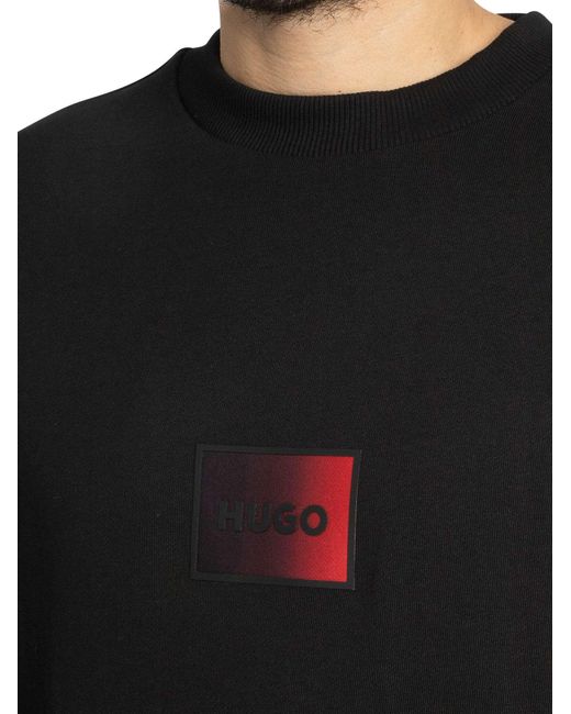 HUGO Black Danotop Boxed Logo Sweatshirt for men