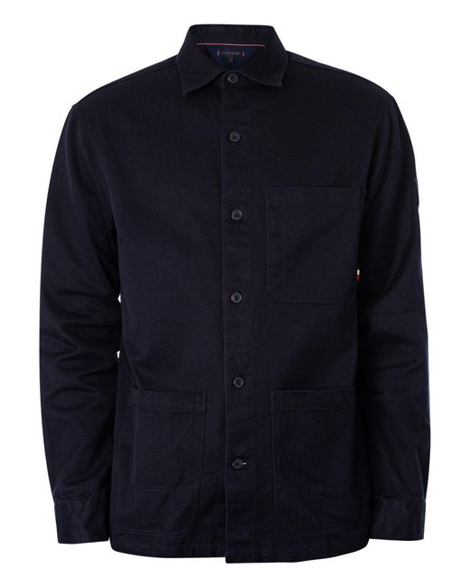 Tommy Hilfiger Blue Heavy Twill Solid Overshirt for men