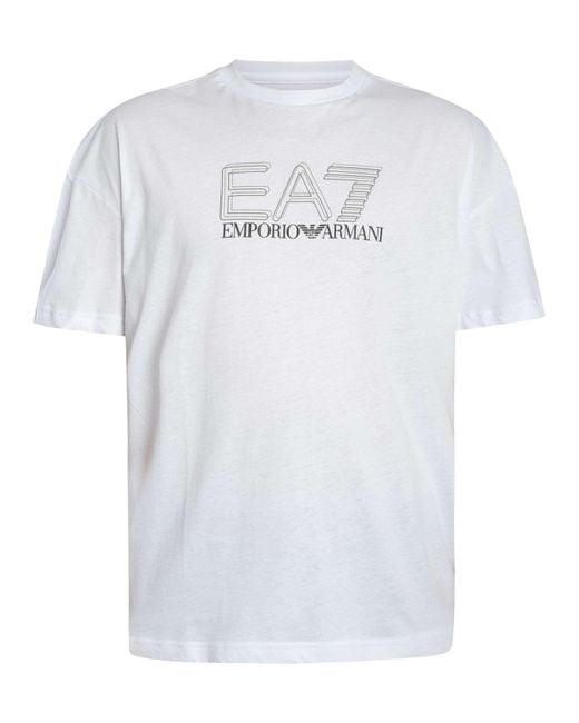 EA7 White Echo Graphic T-shirt for men