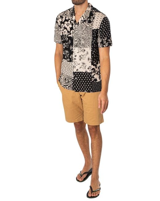 Antony Morato Black Osaka Pattern Short Sleeved Shirt for men