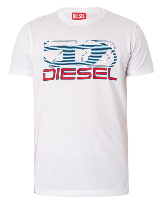 DIESEL White Diegor Graphic T-shirt for men