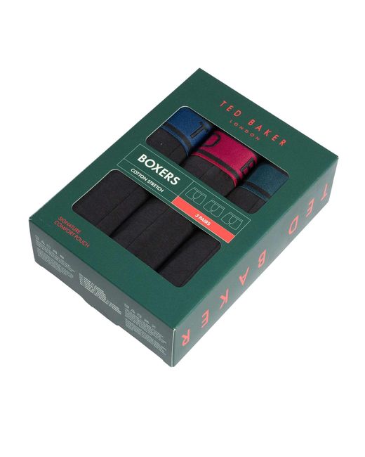 Ted Baker Black 3 Pack Boxer Briefs for men
