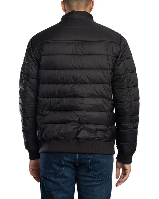 Lyle & Scott Black Funnel Neck Wadded Jacket for men