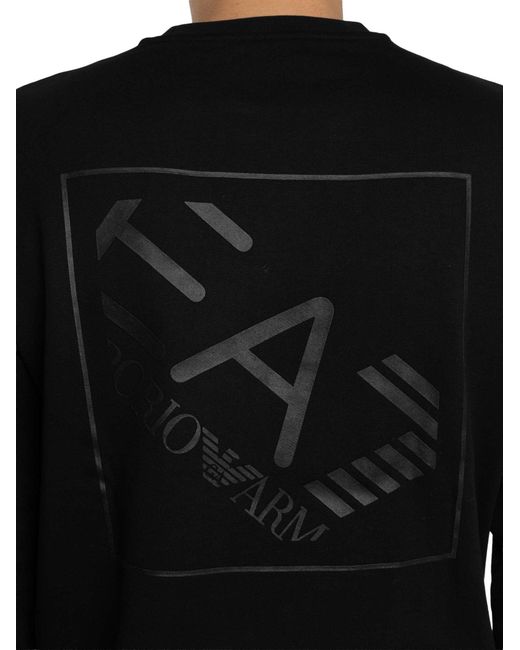 EA7 Black Back Box Logo Sweatshirt for men