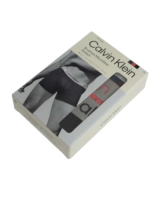 Calvin Klein Multicolor 3 Pack Brushed Microfiber Trunks for men