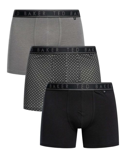 Ted Baker Black 3 Pack Boxer Briefs for men