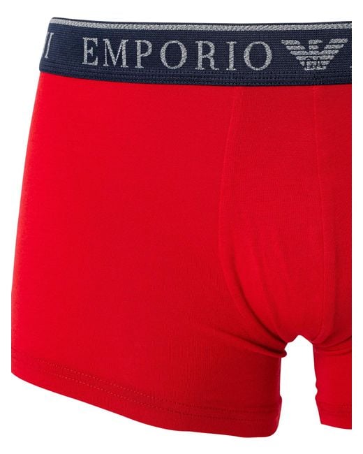 Emporio Armani Red 2 Pack Endurance Trunks for men