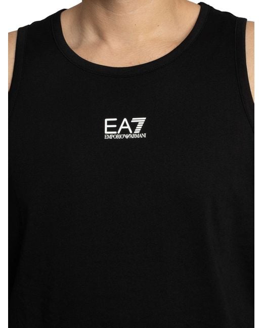 EA7 Black Logo Slim Vest for men