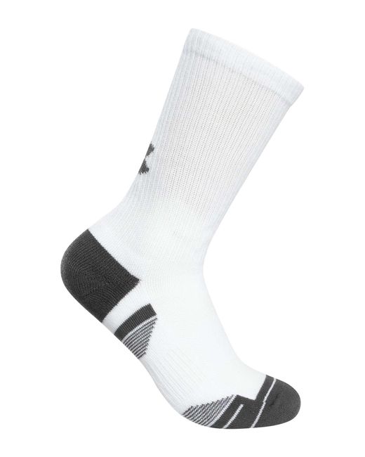 Under Armour White 3 Pack Performance Tech Crew Socks for men