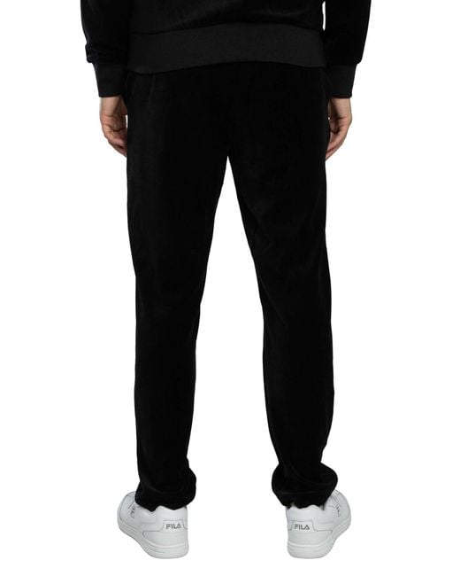 Fila Black Lorrie Velour Track Joggers for men