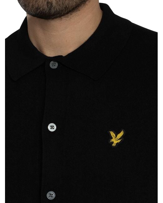 Lyle & Scott Black Cotton Knitted Shirt for men