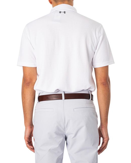 Under Armour White Tech Polo Shirt for men