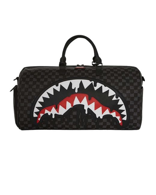 Sprayground Black Dripping Shark In Paris Duffle Bag for men