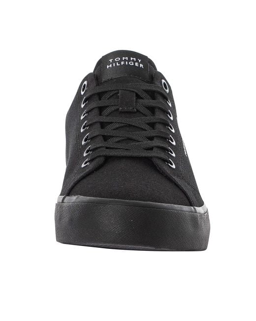 Tommy Hilfiger Black Low Canvas Trainers for men