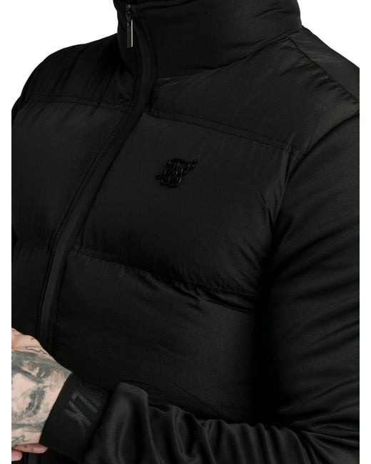 siksilk funnel neck bubble jacket