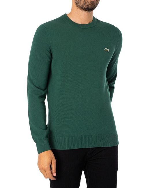 Lacoste Green Organic Cotton Crew Neck Knit for men