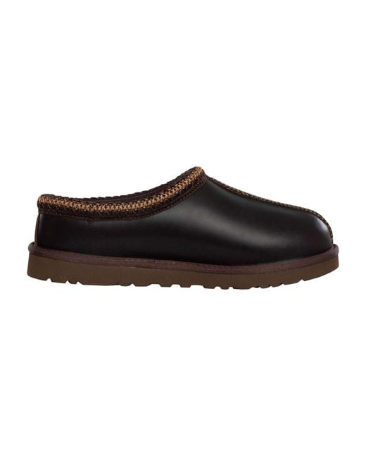 Ugg Black Tasman Leather Regen Slippers for men