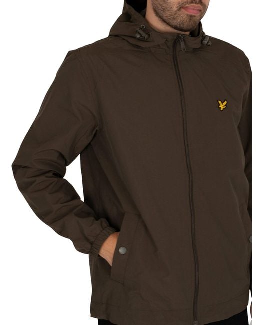 Lyle & Scott Brown Zip Through Hooded Jacket for men