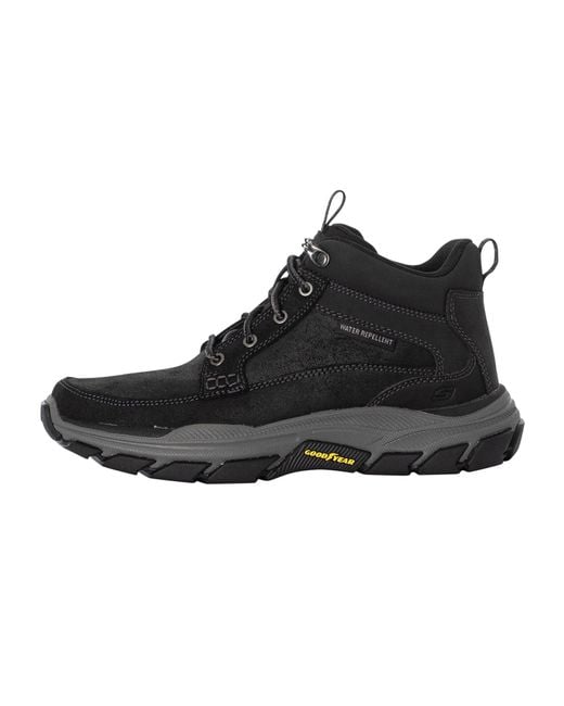 Skechers Respected Boswell Leather Boots in Black for Men | Lyst