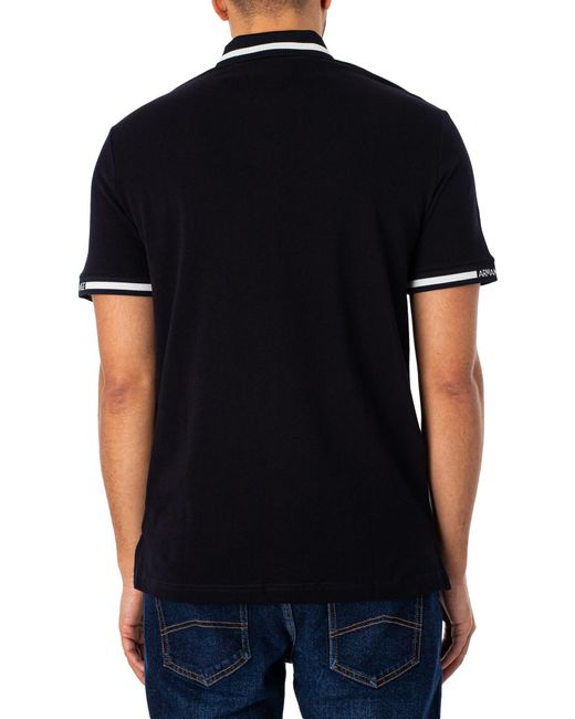 Armani Exchange Black Collar Logo Polo Shirt for men