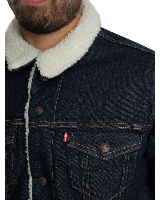 Levi's Blue Type 3 Sherpa Trucker Jacket for men