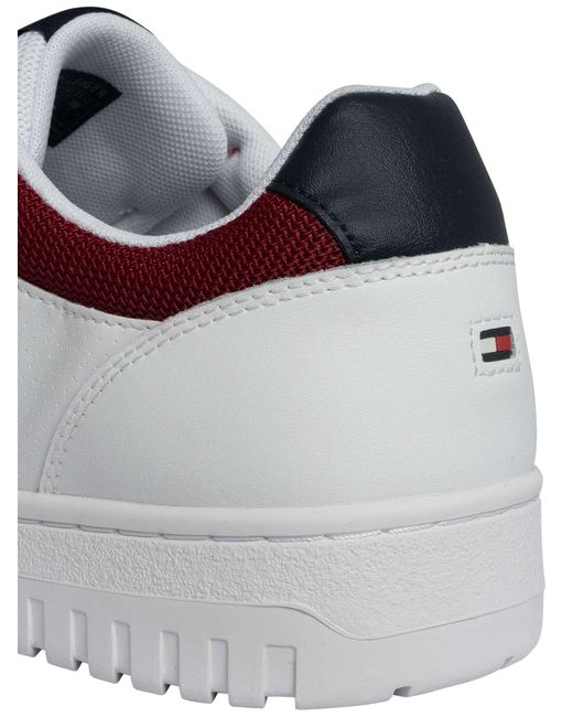 Tommy Hilfiger White Basket Core Leather Trainers for men