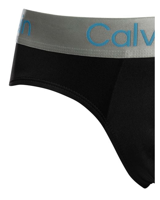 Calvin Klein Black 3 Pack Brushed Microfiber Hip Briefs for men