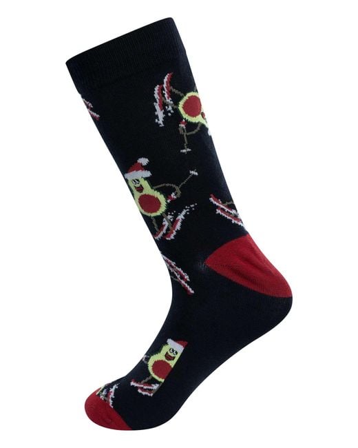 Jack & Jones Black Xmas Avocado Trunks & 2 Pack Socks Gift Box for men