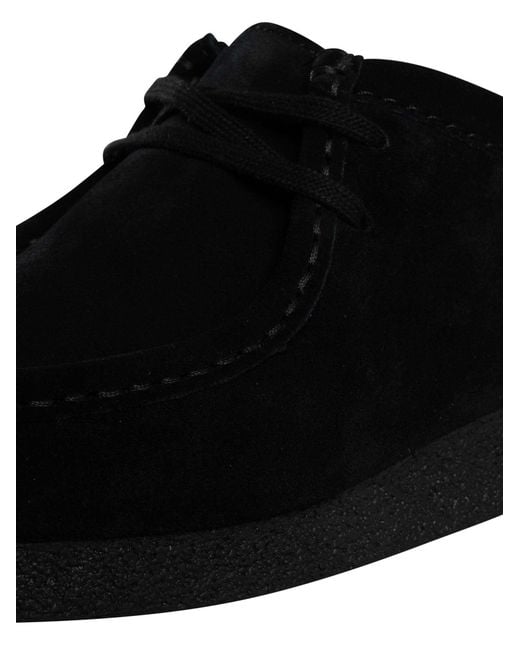 Clarks Black Wallabee Evo Suede Shoes for men