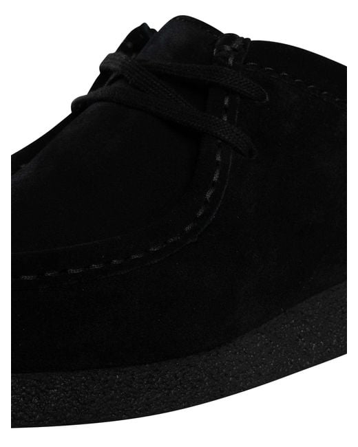 Clarks Black Wallabee Evo Suede Shoes for men