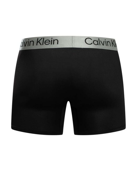 Calvin Klein Black 3 Pack Brushed Microfiber Boxer Briefs for men