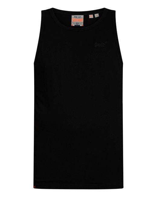 Superdry Black Essential Logo Vest for men