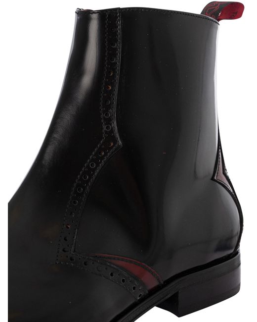 Jeffery West Black Scarface Leather Zip Chelsea Boots for men