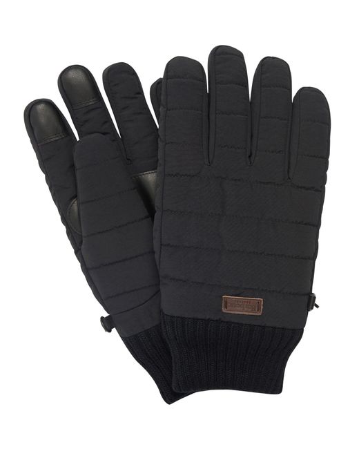 Barbour Black Banff Quilted Gloves for men