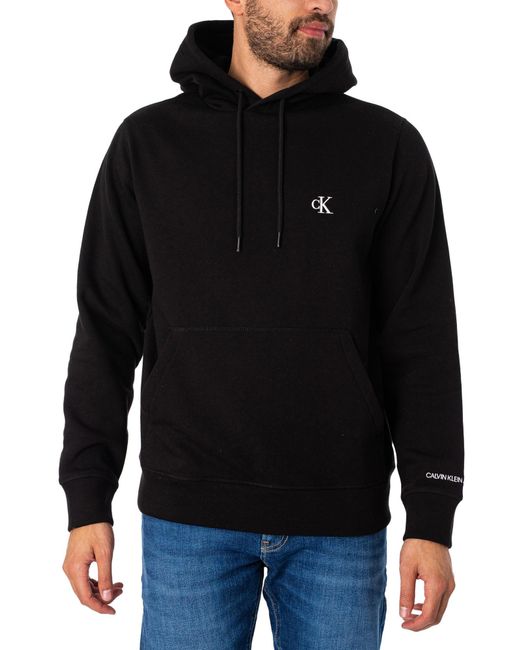 Calvin Klein Black Essential Pullover Hoodie for men