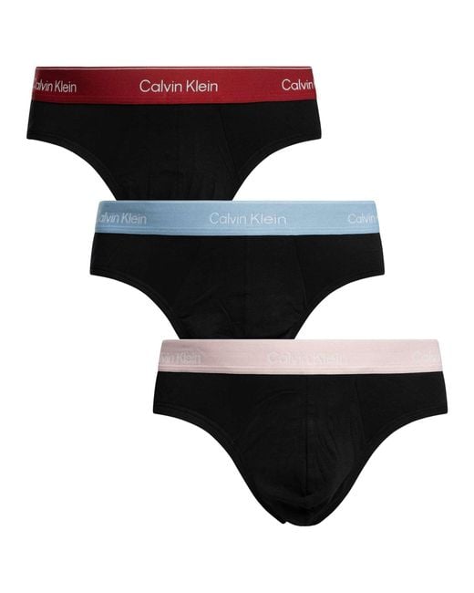 Calvin Klein Black 3 Pack Icon Hip Briefs for men