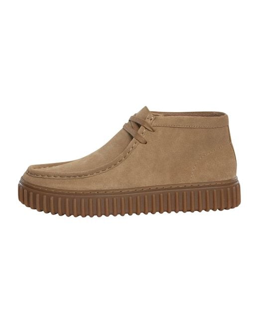 Clarks Brown Torhill Hi Suede Boots for men