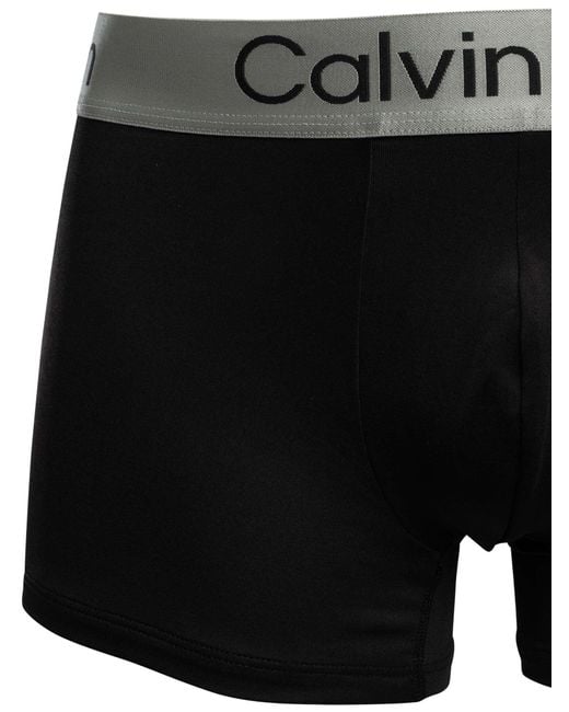Calvin Klein Black 3 Pack Brushed Microfiber Trunks for men