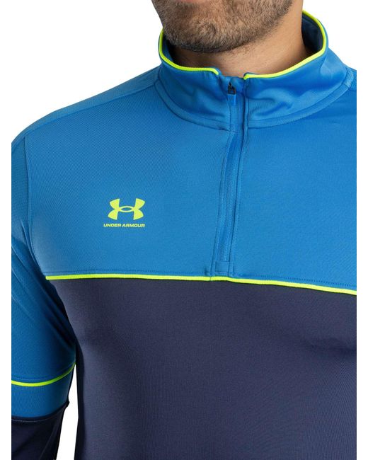 Under Armour Blue Challenger Training 1/4 Zip Jacket for men