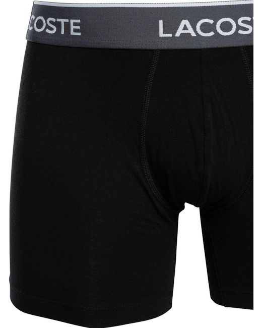 Lacoste Black 3 Pack Boxer Briefs for men