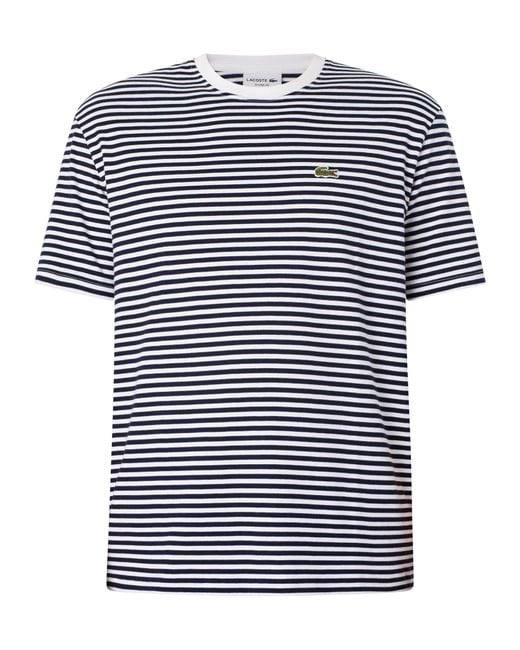 Lacoste Blue Striped Logo T-shirt for men