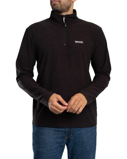 Regatta Black Thompson Marl Half Zip Fleece for men