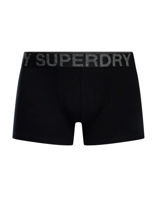 Superdry Black 3 Pack Trunks for men
