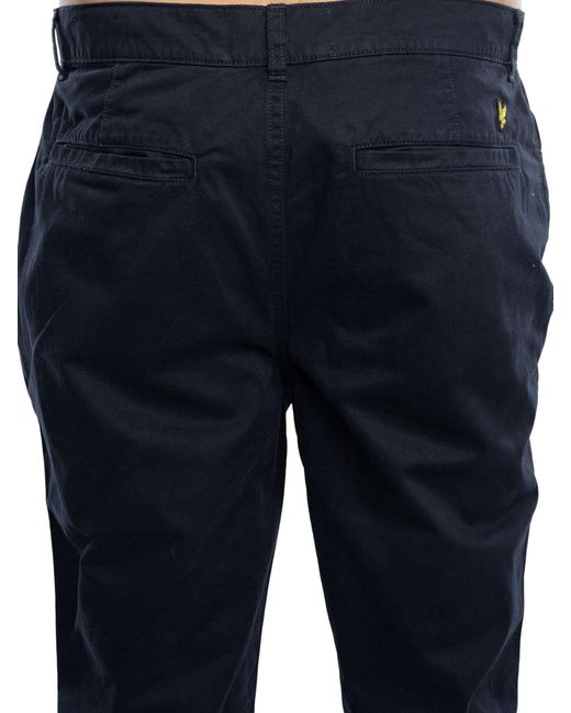 Lyle & Scott Blue Five Pocket Chino Trousers for men