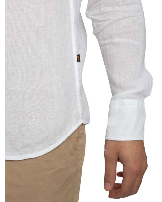 Boss White Relegant Regular Shirt for men