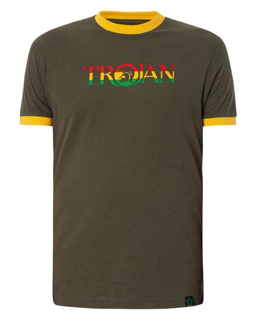 Trojan Green Logo Ringer Tee for men