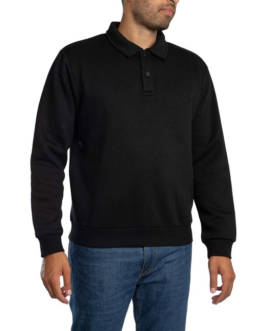 Jack & Jones Black Bradley Polo Sweatshirt for men